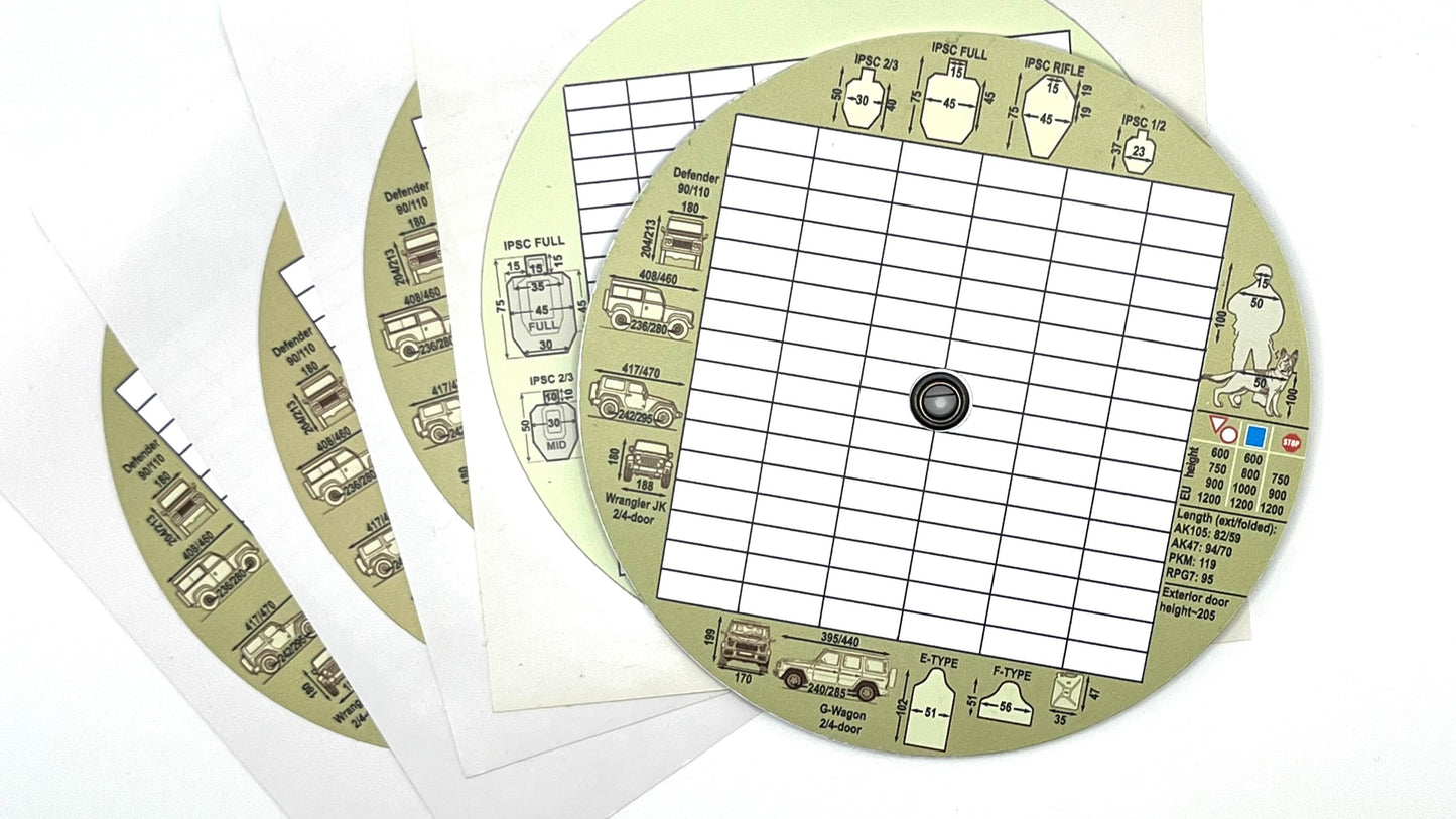 Dope Card - Round Ballistics Calculator - Metric - Mildot - ST-MLDOTCALC